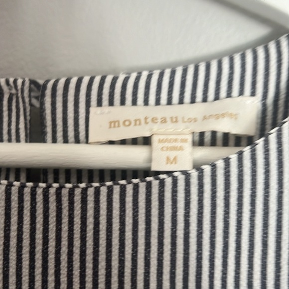 Monteau Pinstripe Blouse Size M - Picture 5 of 6